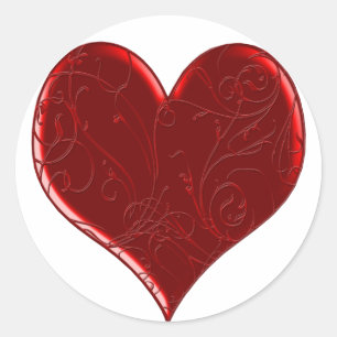 Swirl Overlaid Heart Stickers