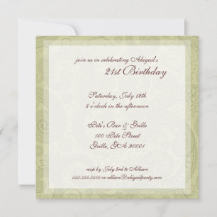 Swirl Pattern Birthday Party Invitations