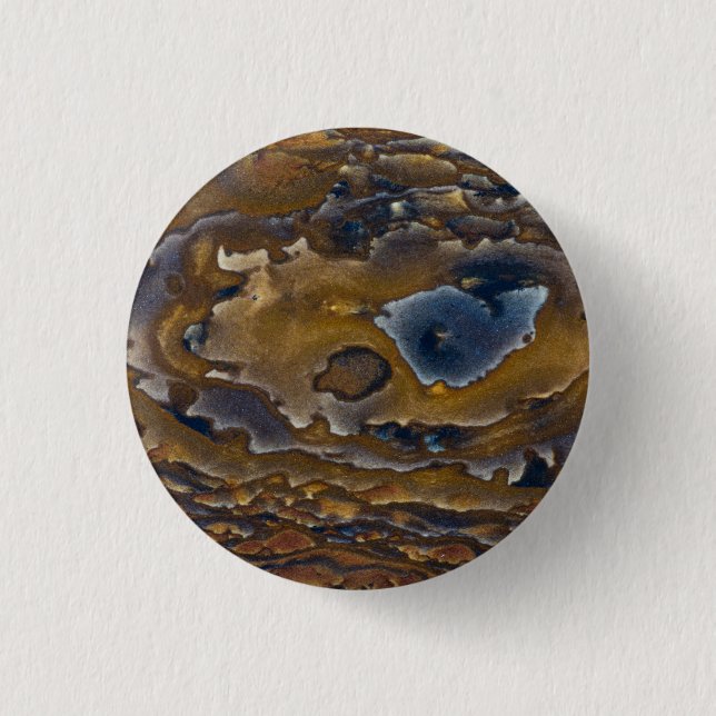 Swirl Pattern On Jasper Slab 1 Inch Round Button (Front)