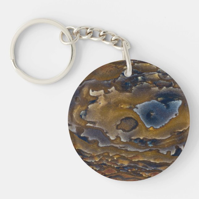 Swirl Pattern On Jasper Slab Keychain (Front)