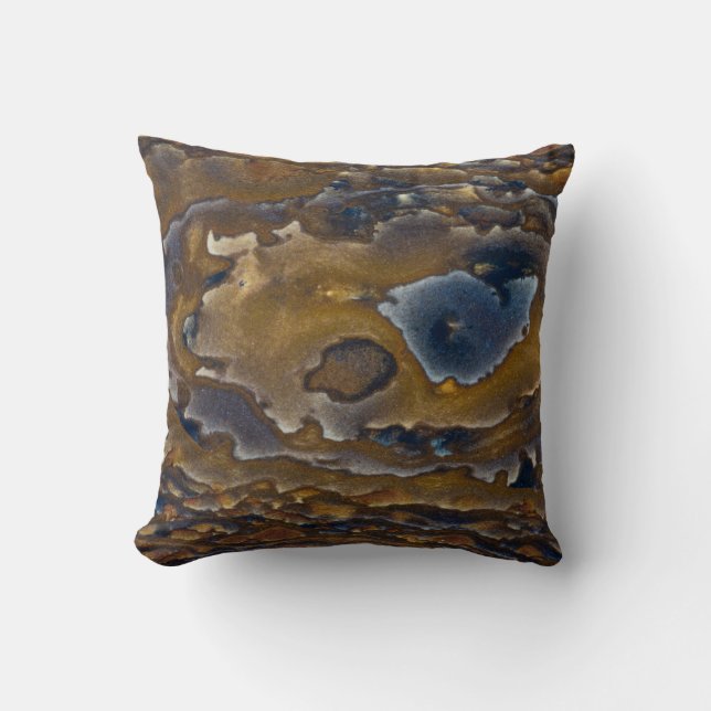 Swirl Pattern On Jasper Slab Throw Pillow (Front)