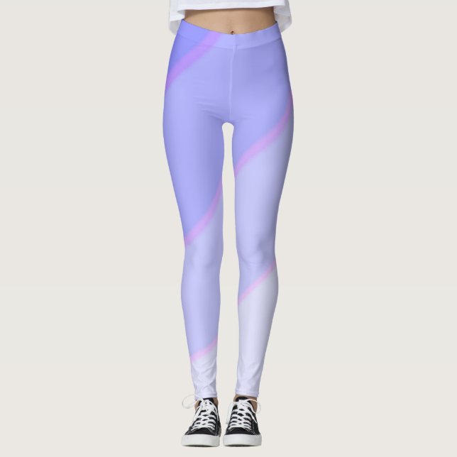 Swirl pattern pastel ombre Lilac Leggings (Front)