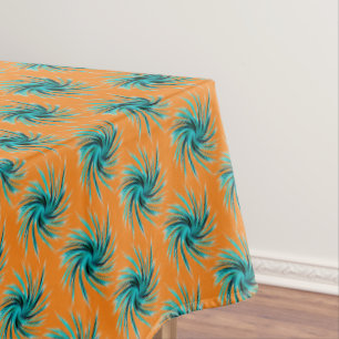 Swirl Pattern - Teal Green Blue Orange Yellow Tablecloth