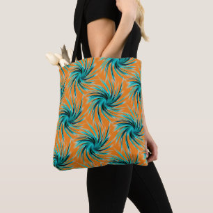 Swirl Pattern - Teal Green Blue Orange Yellow Tote Bag