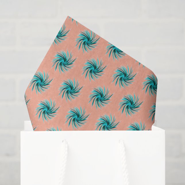 Swirl Pattern - Teal Green Blue Peach Pink Tissue Paper (Gift Bag)