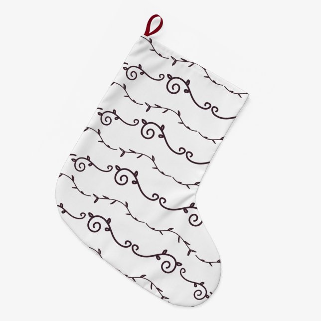 swirl patterned large christmas stocking (Front (Hanging))