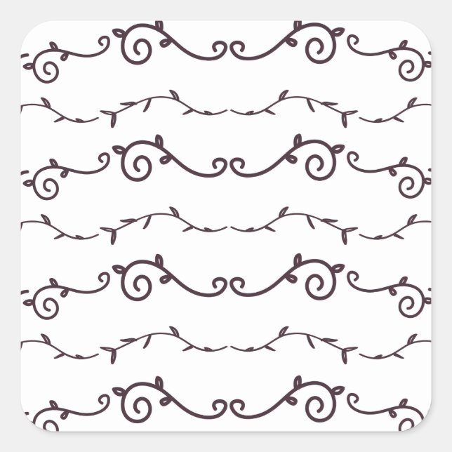 swirl patterned square sticker (Front)