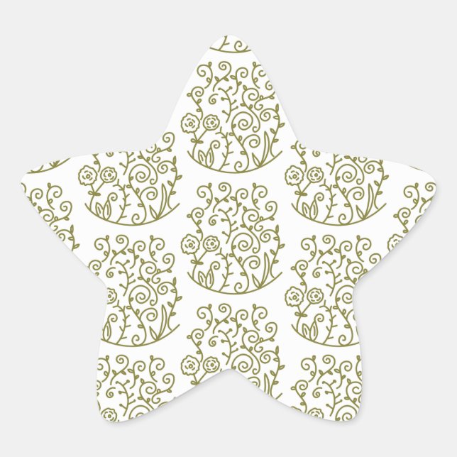 swirl patterned star sticker (Front)