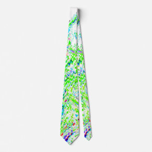 Swirl Patterns Abstract Colorful Bright Green Blue Tie