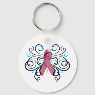 swirl/pink-ribbon keychain