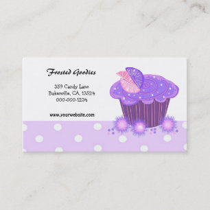 Swirl Purple Cupcake Business Card