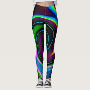 Swirl Retro Blue Leggings