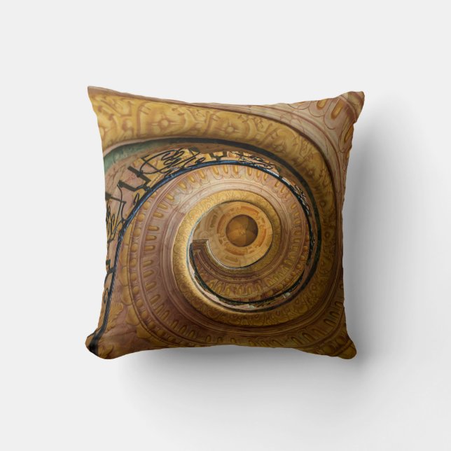 Swirl Staircase Pattern Throw Pillow (Front)