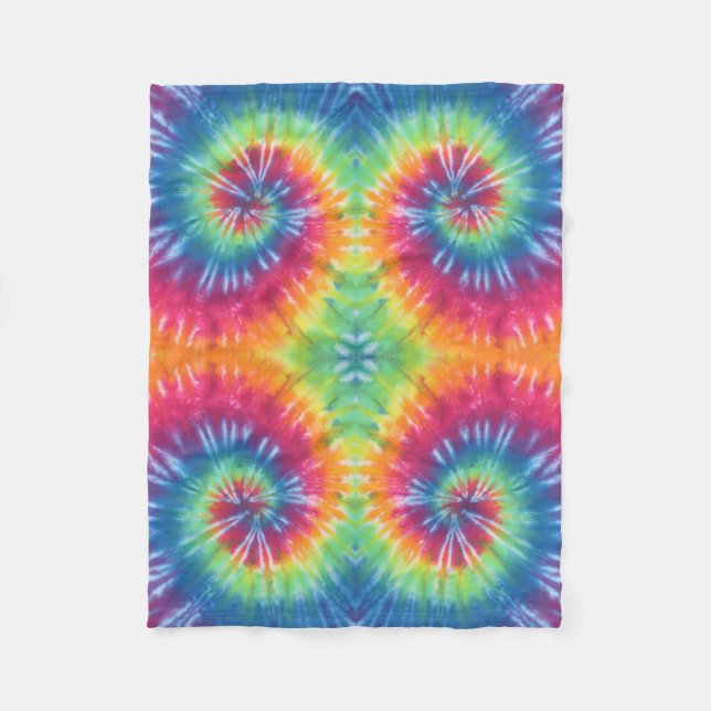 Swirl Tie Dye Fleece Blanket (Front)