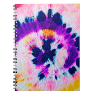 Swirl Tie Dye. Rainbow Fabric Tie Dye. Boho Fashio Notebook