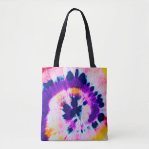 Swirl Tie Dye. Rainbow Fabric Tie Dye. Boho Fashio Tote Bag