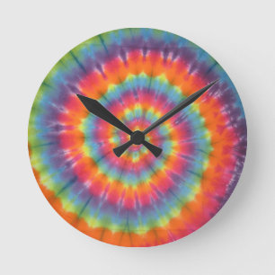 Swirl Tie Dye Round Clock