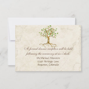 Swirl Tree Root Antiqued Sage Reception Invite