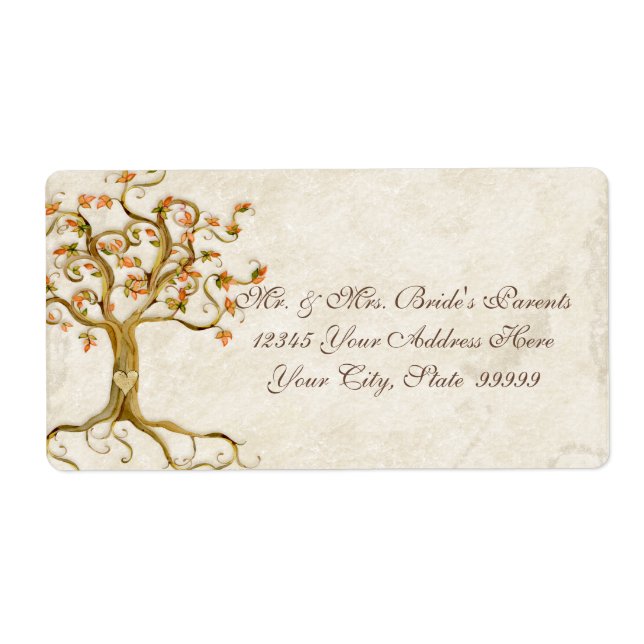 Swirl Tree Roots Antiqued Parchment Wedding (Front)