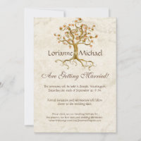 Swirl Tree Roots Antiqued Parchment Wedding Save