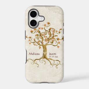 Swirl Tree Roots Antiqued Personalized Names Heart