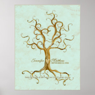 Swirl Tree Roots Antiqued Thumb Print Reception