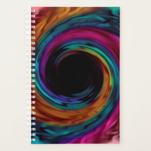 Swirl wavy silk satin multicolor pink violet blue planner