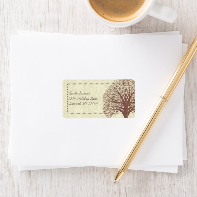Swirl Whimsical Tree Return Address Labels (Insitu)