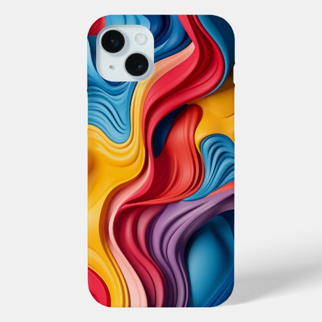 Swirled 3D forms in rainbow colours Case-Mate iPhone Case (Back)