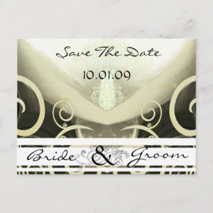 Swirled Calla Lily Save the Date Postcard