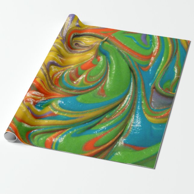 swirled paint wrapping paper (Unrolled)