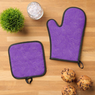 Swirled Shades of Purple Abstract Art Oven Mitt & Pot Holder Set