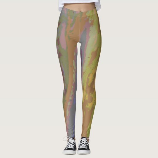 Swirled Spots and Stripes in Neutral Pastels Leggings