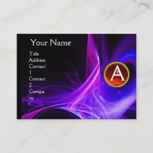 SWIRLGEM MONOGRAM Vibrant black blue pink red Business Card