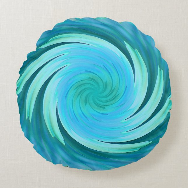 Swirlin' Sea..... Round Pillow (Front)