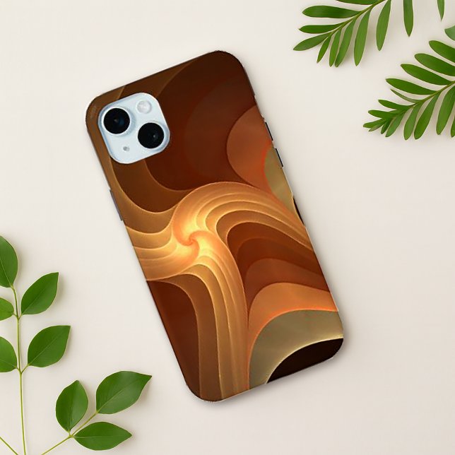 Swirling Abstract Brown Gradient Fractal Case-Mate iPhone Case (Creator Uploaded)