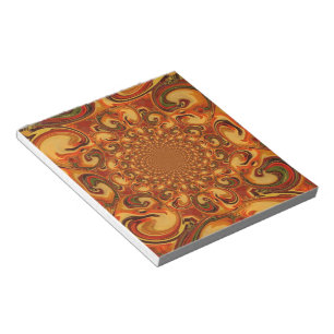 Swirling Abstract orange, brown, and green tones Notepad