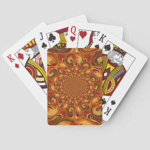 Swirling Abstract  orange, brown, and green tones  Playing Cards