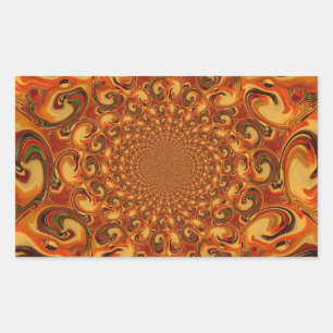 Swirling Abstract  orange, brown, and green tones  Sticker