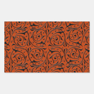 Swirling Black Vines on Copper Orange Sticker