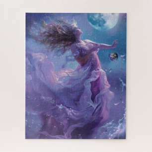 Swirling Blue Angel of Peace Jigsaw Puzzle