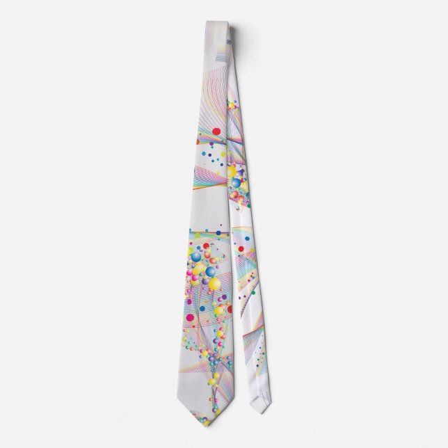 Swirling bubbles in multi-colours pattern tie (Front)