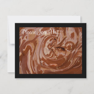 Swirling Chocolate Custom Fondue Party Invitations