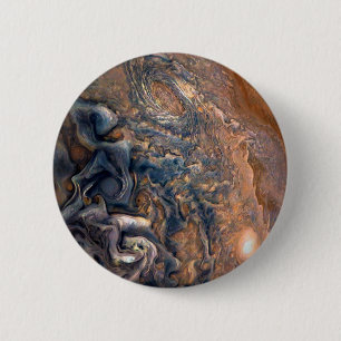 Swirling Clouds of Planet Jupiter Close Up 2 Inch Round Button
