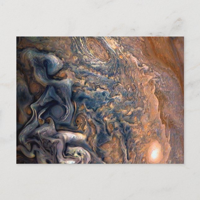 Swirling Clouds of Planet Jupiter Close Up Postcard (Front)