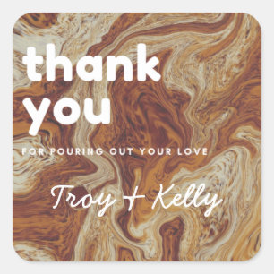 Swirling Coffee Shower Favour Sticker