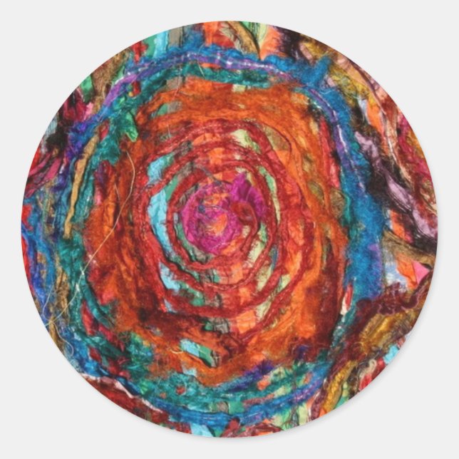 Swirling Colour Classic Round Sticker (Front)