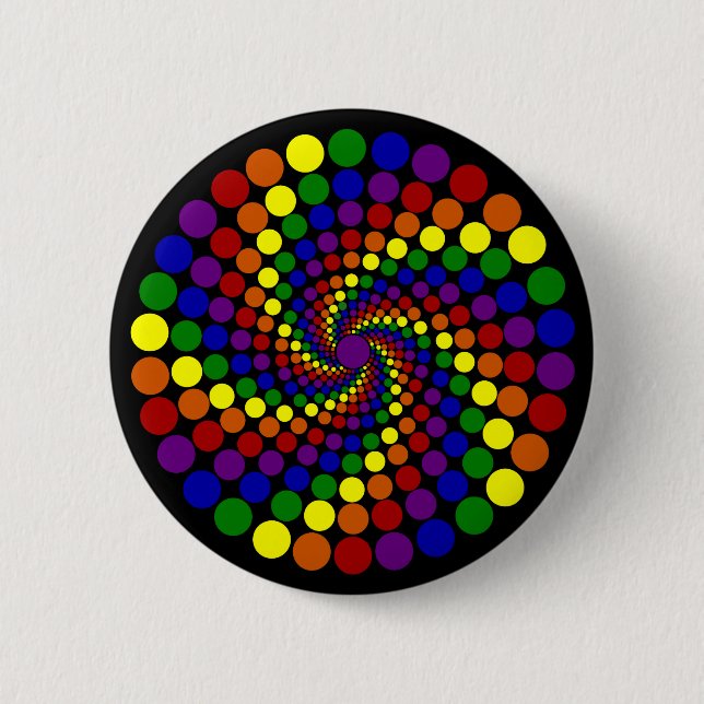 Swirling Colour Wheel 2 Inch Round Button (Front)