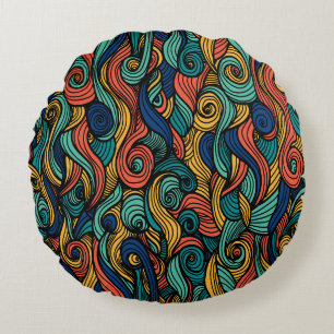 Swirling colours – dynamism for your home round pillow