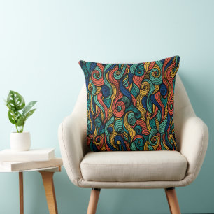 Swirling colours – dynamism for your home throw pillow